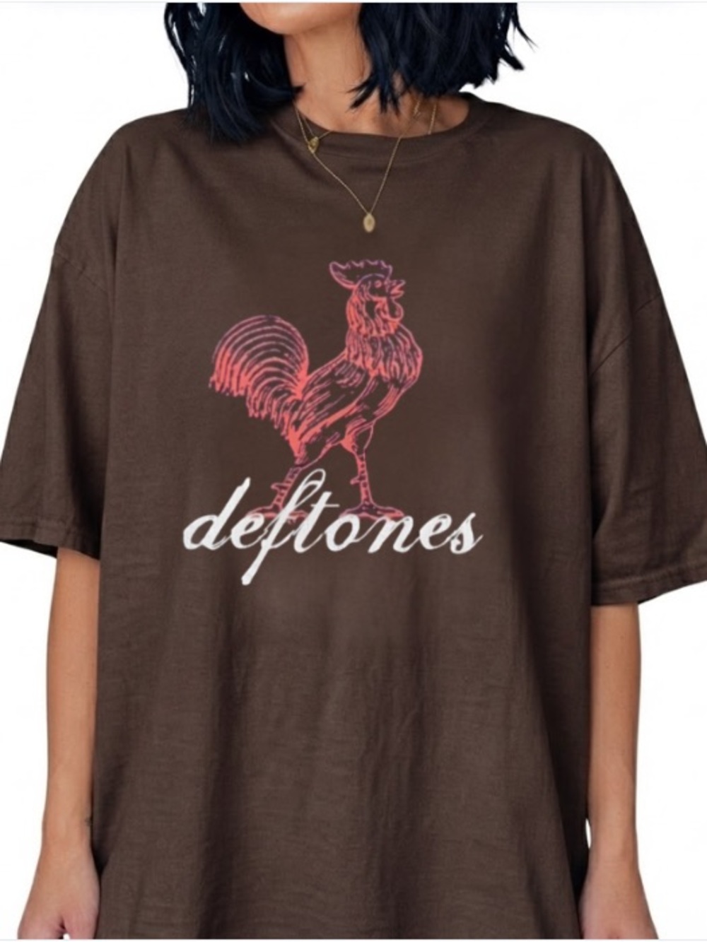 Deftones Rooster Chicken Rock Band Vintage Brown T-Shirt
